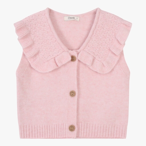 이랜드 치크 CHEEK 포근한 V넥 프릴 조끼 CKVK24W2G