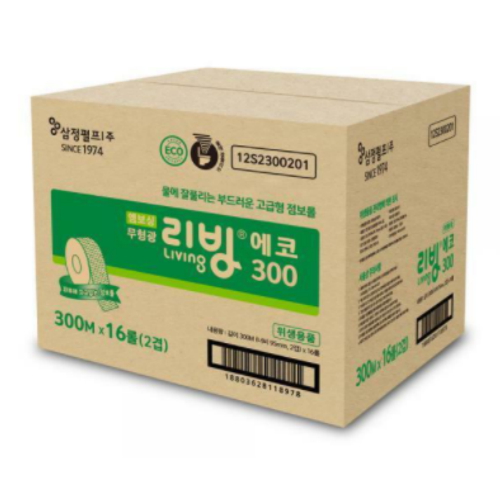 삼정펄프 리빙 에코 점보롤 300m (8롤)