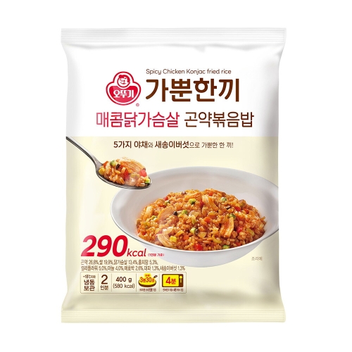 오뚜기 가뿐한끼 매콤 닭가슴살 곤약볶음밥 400g (8개)_이미지