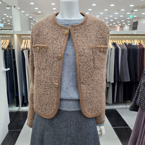 트위드 라인 자켓 KWJKPL2001_DG