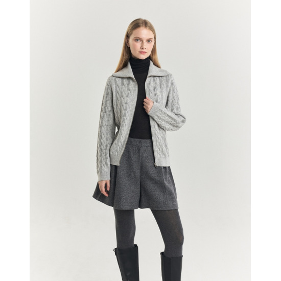 윙칼라 케이블 집업 가디건 HSSW4D907G1