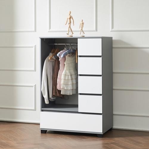 데코라인 레이온 속깊은 옷걸이 서랍장 (80cm)_이미지