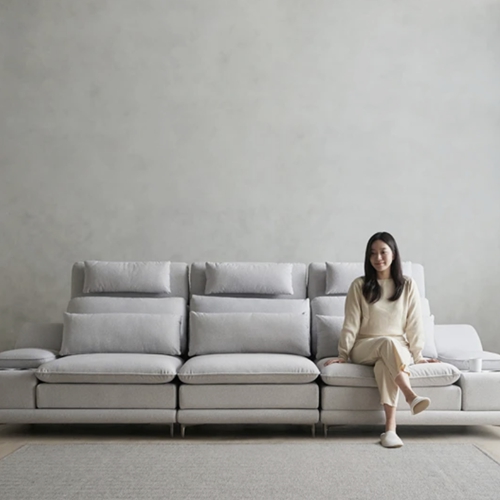 에보니아 제니 모션 슬라이드 확장형 고급형 이지클린 패브릭 소파 4인용_이미지