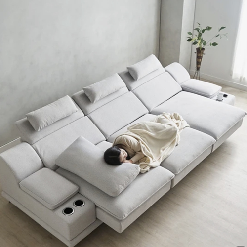 제니 모션 슬라이드 확장형 고급형 이지클린 패브릭 소파 4인용