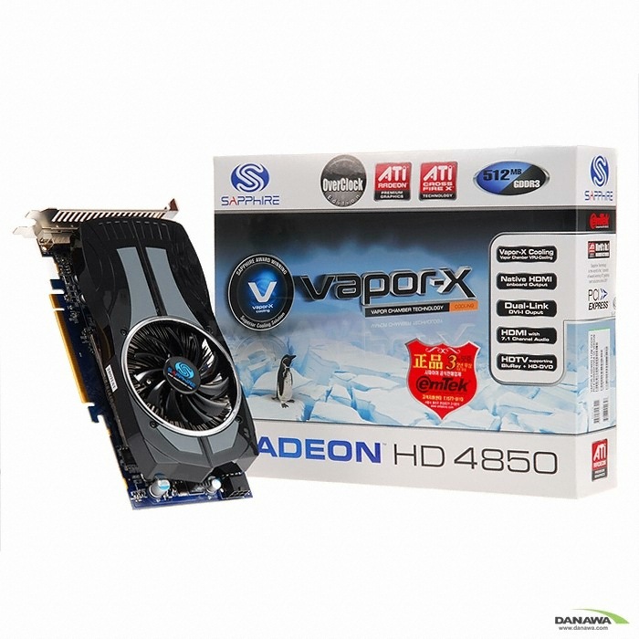 SAPPHIRE �󵥿� HD 4850 O.C HDMI 512MB Vapor-X