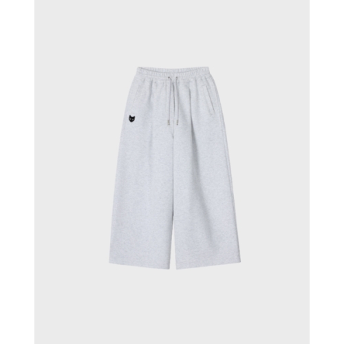 우먼 지제로 팬서 와이드 크롭 팬츠 라이트 멜란지 그레이 WI2PT923LG