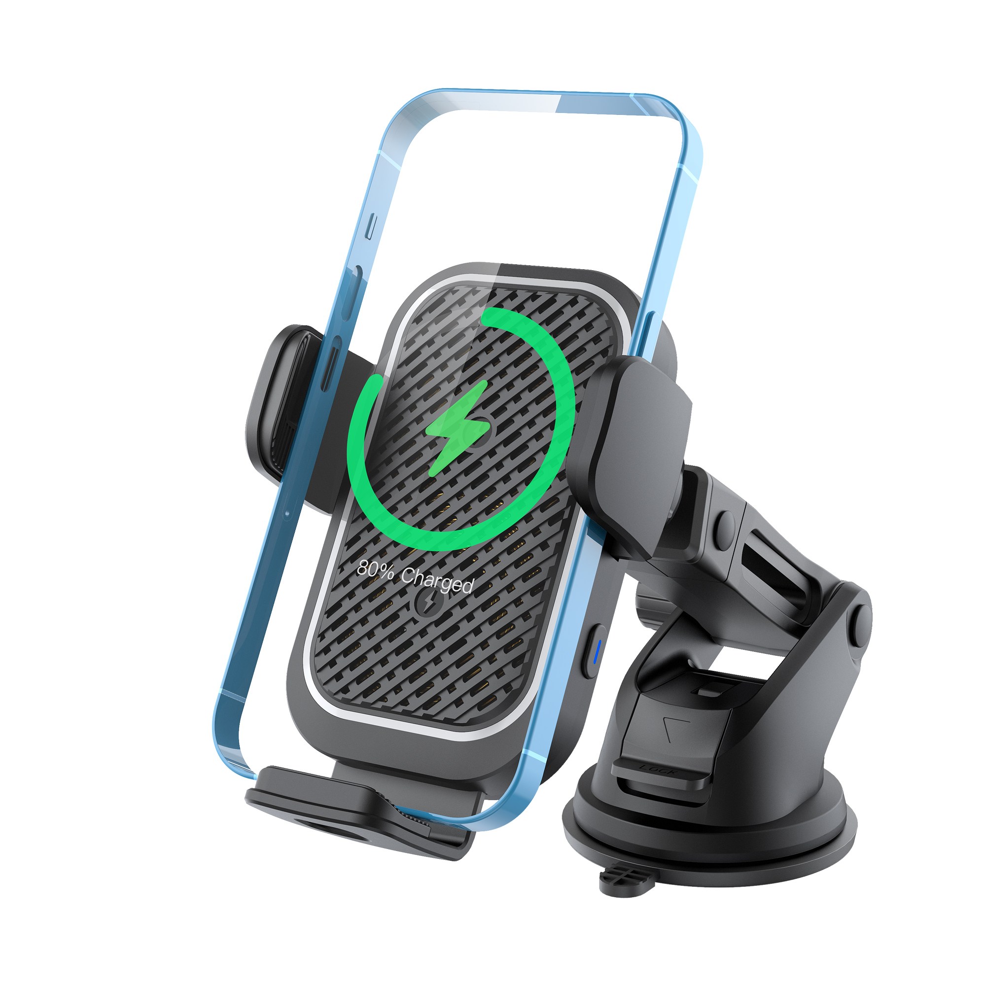 레퓰리 15W 차량용 쿨링팬 듀얼코일 무선충전거치대 CDC-F2