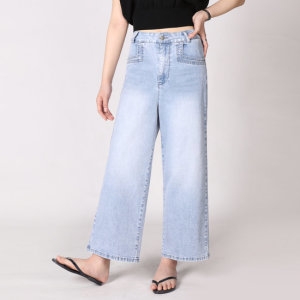 썸머 아이스 데님스판 포켓 이중스티치 포인트 반밴딩 8부 팬츠 PH1193