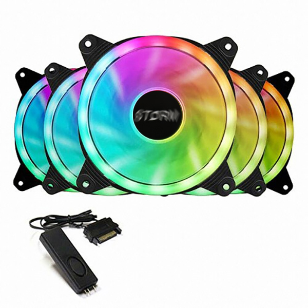 AONE STORM ARGB DOUBLERING 120 (컨트롤러/5팩, 블랙)