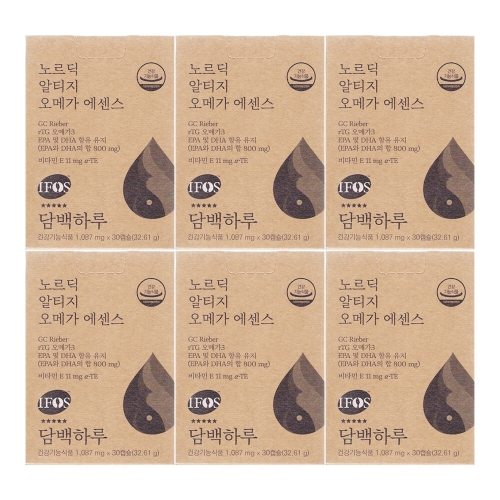 담백하루 담백하루 노르딕 알티지 오메가3 에센스 1090mg 30캡슐 (6개)_이미지