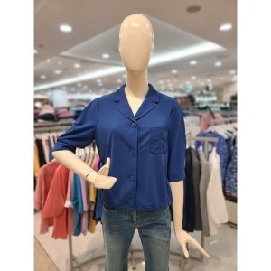 패션그룹형지 크로커다일레이디 도레이 브이넥 밑단 스트링 블라우스 CLEMBL132_이미지