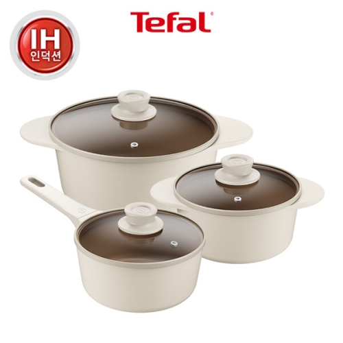 인덕션 주물 아이콘 오트밀크 냄비 3종 (편수18+양수20+곰솥24)