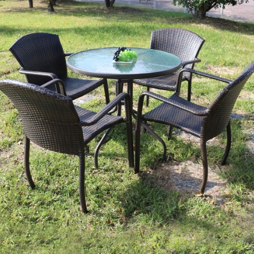 체어센스 루시 원형 테이블 800 (베니스의자4개)_이미지