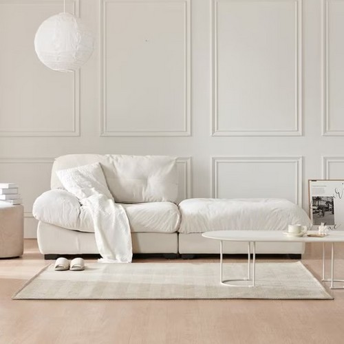 동서가구 구스 구름 모듈 코너형 패브릭 소파 1.5인용 (스툴포함)_이미지