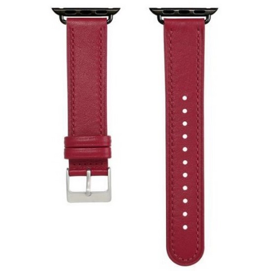 이랜드 로이드 애플워치 블랙 커넥터 가죽스트랩 (레드벨벳) (38mm/40mm)