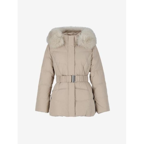 숲(SOUP) 여성 폭스퍼 벨티드 다운 숏 패딩 점퍼 SABDO34