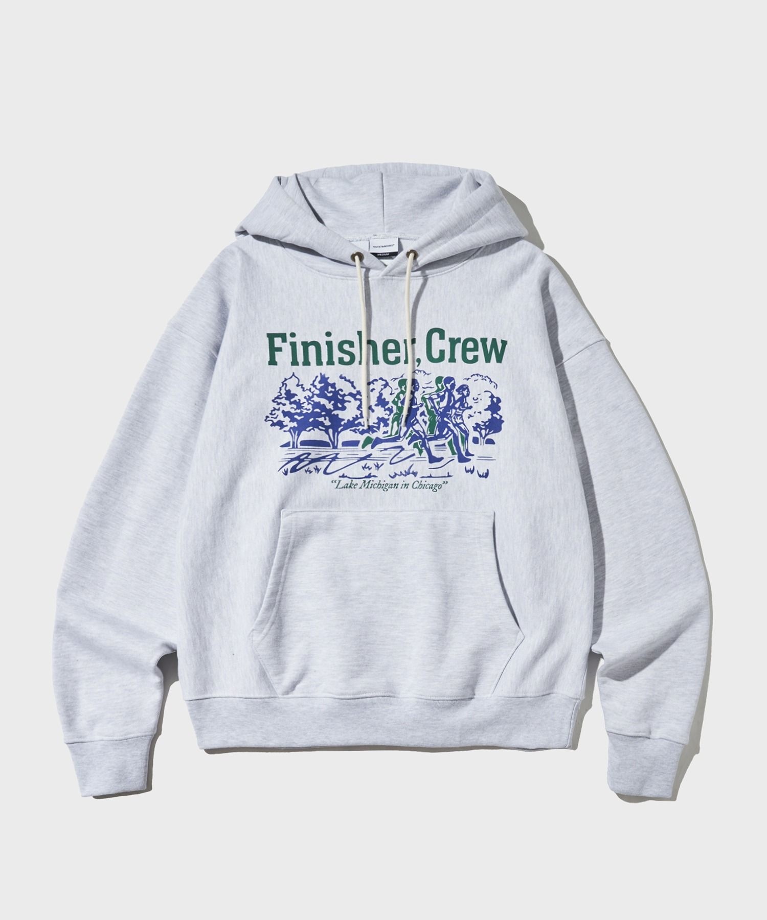 아웃스탠딩 ltgt OUTSTANDING V.S.C HOOD SWEAT FINISHER CREW _1%MELANGE GRAY OSHD101M 547899