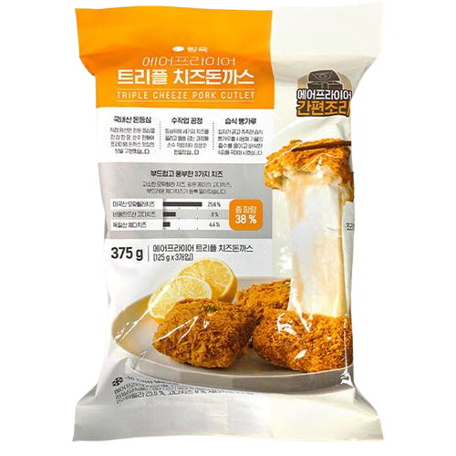 탐육 에어프라이어 트리플 치즈돈까스 375g (3개)_이미지