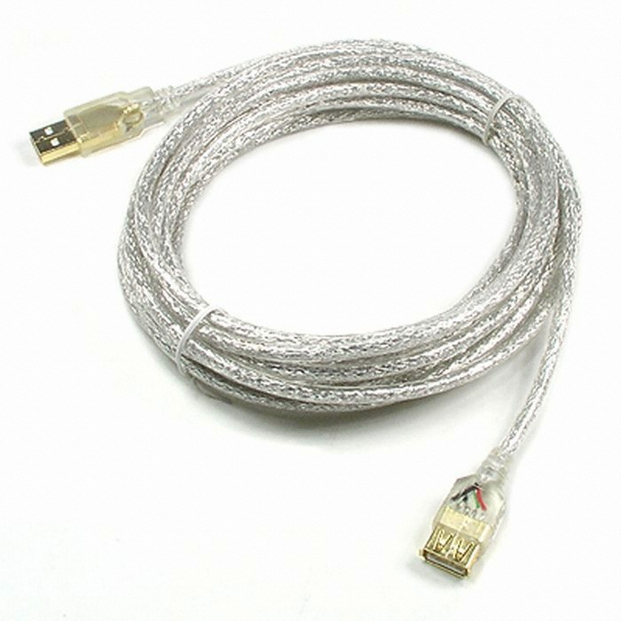라이트컴 COMS USB 2.0 (A-A) (M/F) 3215 투명 GOLD 연장 케이블