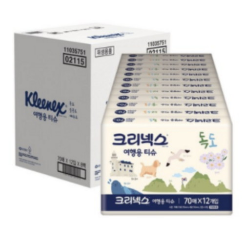 유한킴벌리 크리넥스 ㅤ여행용 티슈 대한민국 70매 (1개입) *60팩_이미지