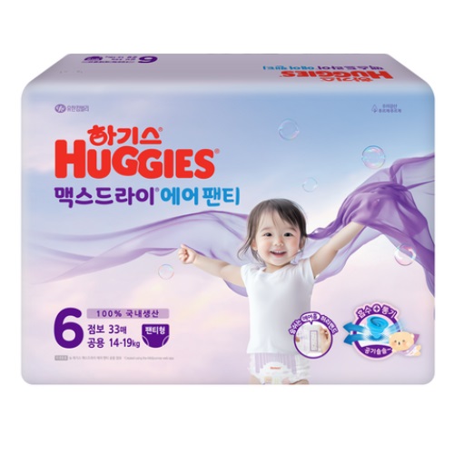 하기스 2025 맥스드라이 에어 팬티형 6단계-공용 (33매)_이미지