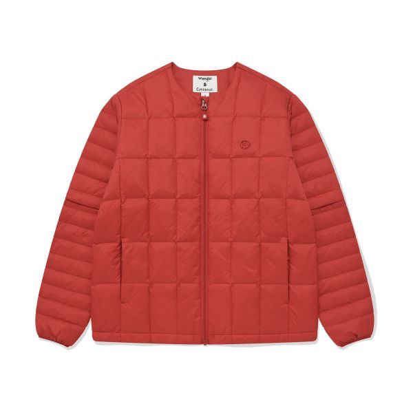 커버낫 COVERNAT X 랭글러 WRANGLER 소매 절개 콜라보 아트웍 경량 패커블 덕 다운 레드 WR2304DP_이미지