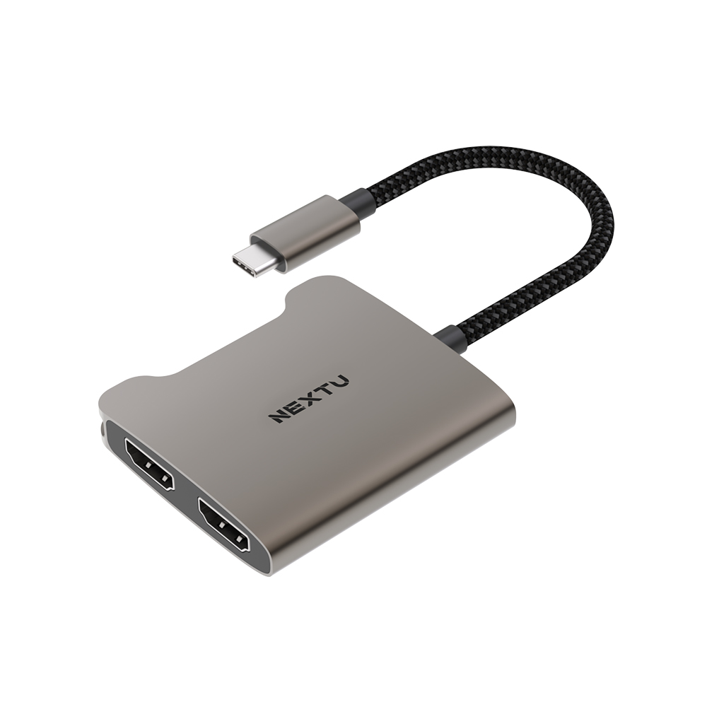 이지넷유비쿼터스 NEXTU NEXT-2271TCH-4K Type <b>C</b> <b>to</b> 듀얼 <b>HDMI</b> 변환 컨버터