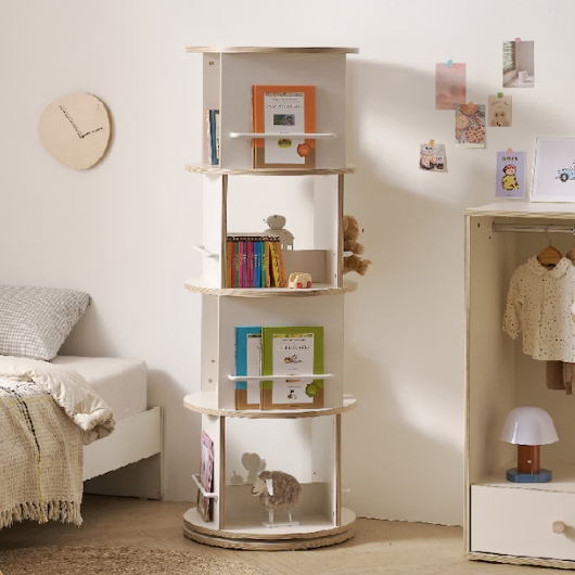 나무뜰 스테이 원형 4단 회전책장 550_이미지