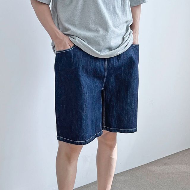 린넨 청반바지 1P 밴딩 데님팬츠 데일리 면바지 WC34FE5