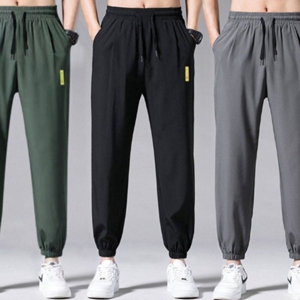 카키 운동 헬스장 얇은 여름 데일리 조거팬츠 WFE0D37