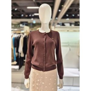 올리브데올리브 금속 장식 라운드넥 가디건 OK5AD818