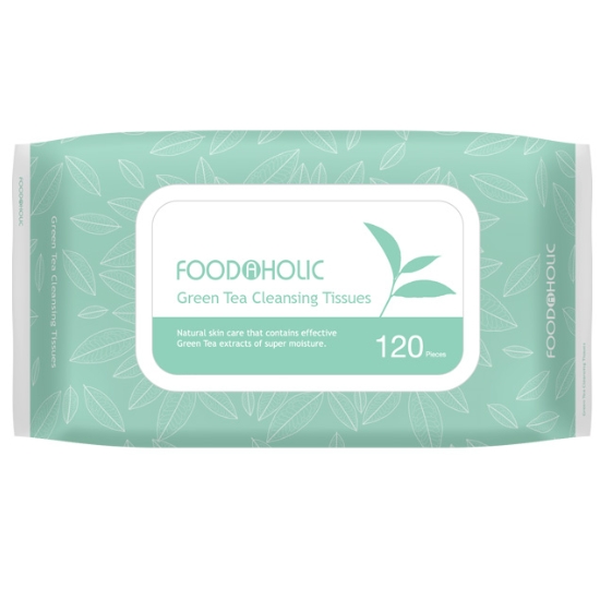  푸드어홀릭 그린티 클렌징 티슈 120매 [20팩]