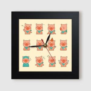 동물들의귀여운감정표현_미니액자벽시계