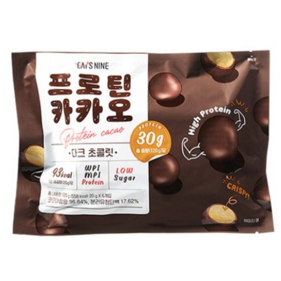 바디나인 프로틴 카카오 다크초콜릿 6개입 120g (1개)