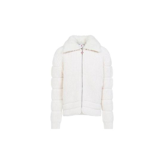 카사블랑카 니트 패디드 재킷 MAW25KW1048 01WHITE T_이미지