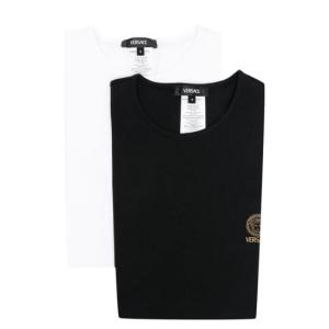 베르사체 반팔 티셔츠 1A10011 AU10193 A225E WHITE BLACK_이미지