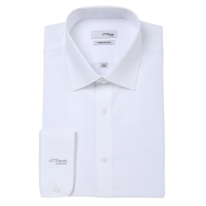 셔츠 SE3FM22LS921SWH 컴포터블 라인 화이트 솔리드 소매 로고 슬림핏 면혼방 긴팔 셔츠