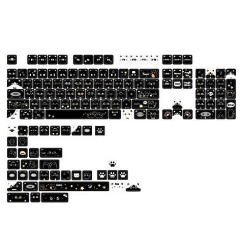 Soulcat 고함량 PBT 염료승화 영문 키캡 142키 검은고양이 네로