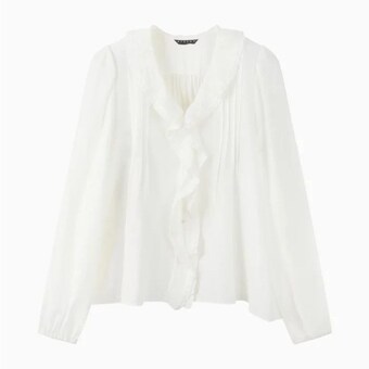 SISLEY <b>벤틀리</b> 프릴 핀턱 블라우스 SAWS49631