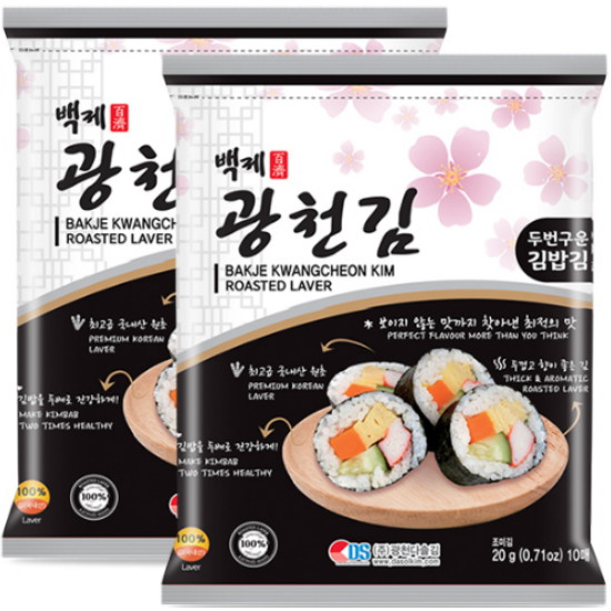 백제 광천김 두번구운 김밥김 20g (10개)_이미지