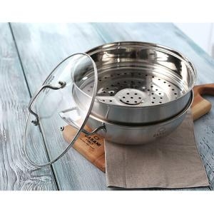스테인레스 찜솥 전골냄비 2단찜냄비 30cm