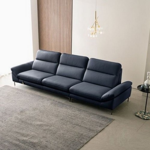 다우닝가구 시엘 전체 천연면피가죽 소파 4인용 (스툴별도)_이미지