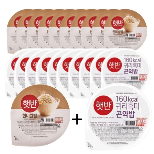 햇반 현미쌀밥 210g 10개 + 흑미귀리곤약밥 150g 10개