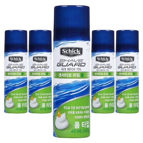 쉬크 쉐이브가드 센서티브 라임폼 60ml (6개)_이미지
