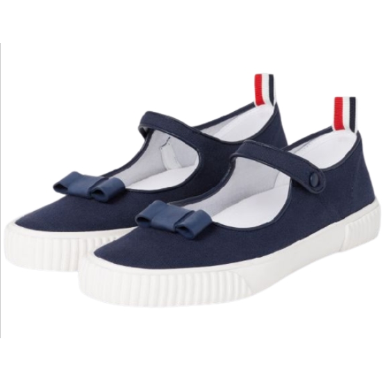 톰브라운 코튼 캔버스 테니스 톰 존 트레이너 스니커즈 FFF094A 01588 (415, 네이비)_이미지