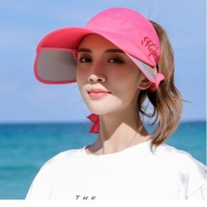 오너클랜 W5FAB59 기능성 슬라이드 썬캡 자외선 챙넓은 썸머 슬라이드캡 침튀기방지모자 여성여름모자 바캉스모자 복수할인