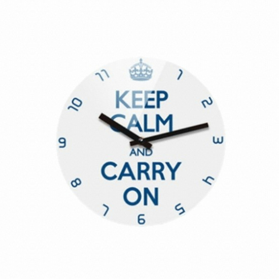 녹스디자인 Reflex KEEP CALM AND CARRY ON 무소음벽시계(대) KYE280-WH