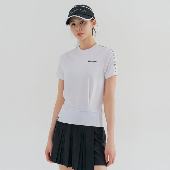 테일러메이드 우븐 패치 반팔 티셔츠 TWTRN6142-100_이미지