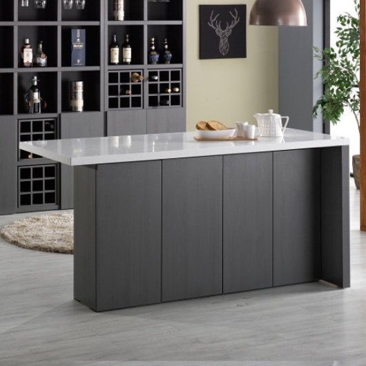 아이앤 로리스 ㄱ형 인조대리석 홈바 식탁 1800 (의자별도)_이미지