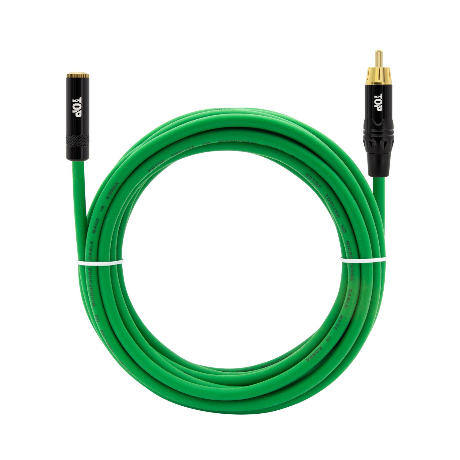 탑라인에이치디 HDTOP 3.5스테레오 암 to RCA 수 케이블 블랙그린 (10m, HT-TP6476)